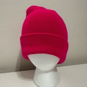 KBETHOS Made in USA Classic cuffed acrylic knit beanie hat in a solid hot pink